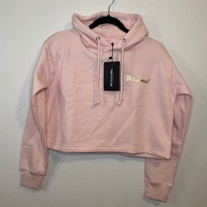 Bridesmaid cropped hoodie baby pink gold NWT